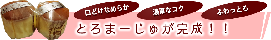 「口どけなめらか」「濃厚なコク」「ふわっとろ」とろまーじゅが完成!!
